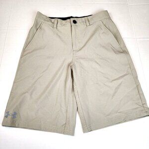 Under Armour boy sz 14 khaki performance shorts golf activewear preppy